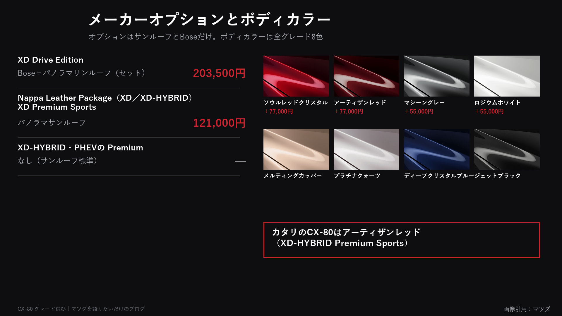 メーカーオプションとボディカラー